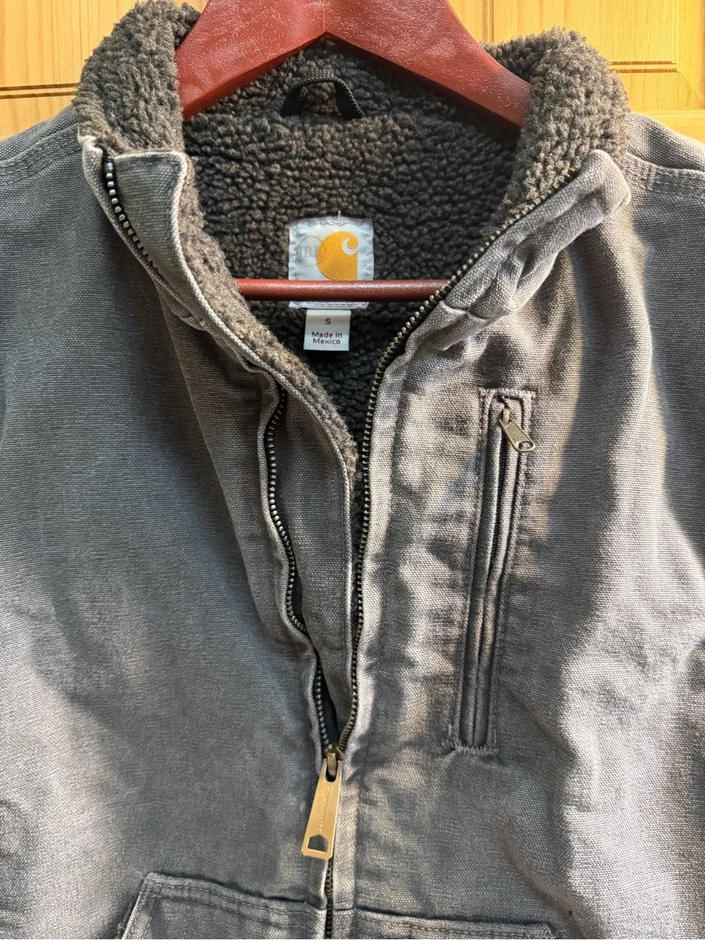 Carhartt Gray Sherpa-Lined Work Vest